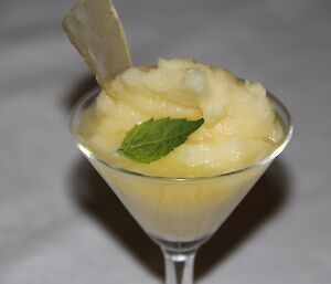 Pineapple and ginger granita