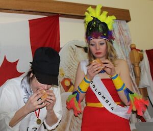 Hot dog eating competition at Casey