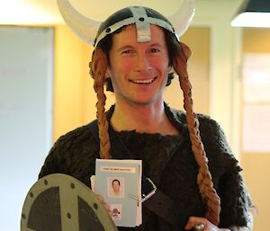 Stuart dressed as a viking