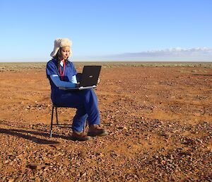 Sheri as doctor in the desert