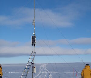 The AWS mast erected at Cape Poinsett