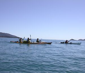 Mark kayaking with his son in the Whitsundays