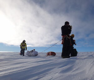 Hauling sleds near Casey