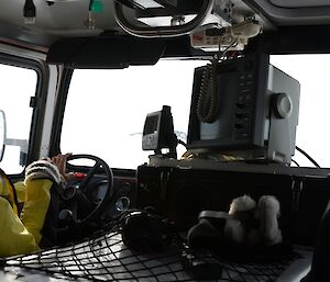 Instrument panel in a hagglunds