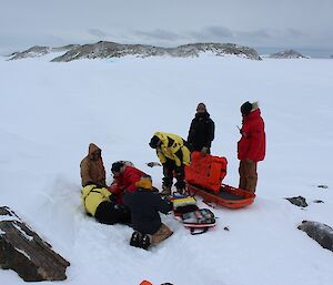 The missing expeditioners are found in the exercise, one with an injury