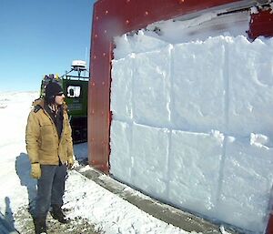 Cam looking at the snow covered boat shed door