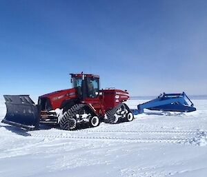 Case tractor with grader blade is one of the tools used to prepare the CSLA