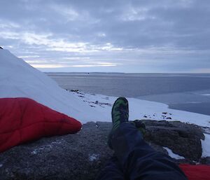 View from the bivvy on Peterson Island