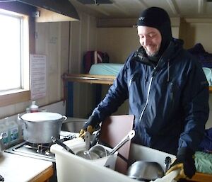 Craig at Jack’s Hut with supplies