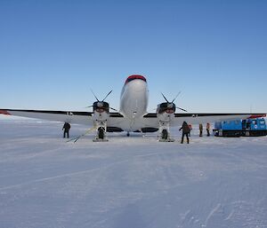 The Basler DC3 parked up before heading off to McMurdo