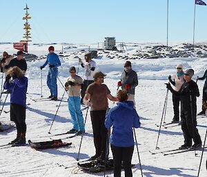 Everybody ready to start at Casey ski school