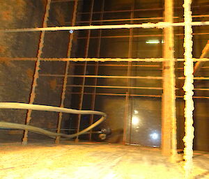 The view into the Number three Casey water tank, nearly emptied of water and ready for cleaning and grouting
