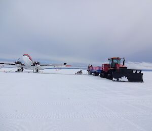 Basler, Case Tractor and fuel sled at the Casey Ski Landing Area