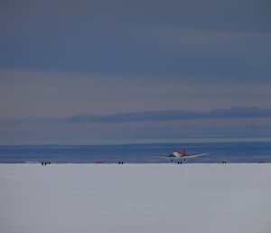 Basler DC-3 that flies the ICECAP surveys coming in to land at the Casey Ski Landing Area