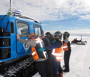 Twin Otter crew and AGSOs having some fun on the A line