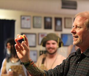 Andy playing one of the games at the Casey Hillbilly Carnival