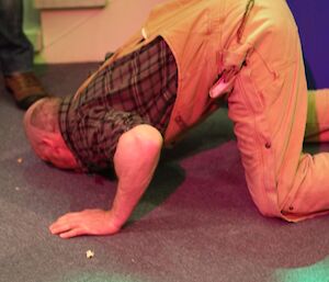 Craig taking part in the donut eating competition