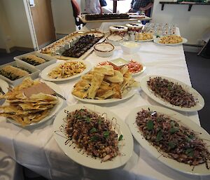 The table of food on offer