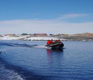 One of the boats leaving Casey wharf