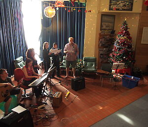 Carollers singing