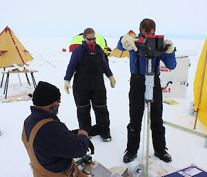 Gavin, Krista and James putting the new Kovacs drill through it’s paces