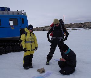 Ange, Janet & Emma examine GPS and maps