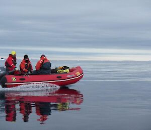 Cruising on a inflatable rubber boat