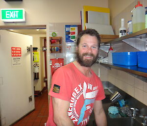 Portrait of Mick while doing the dishes