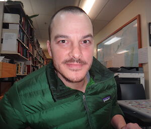 Portrait of Chad in the station library