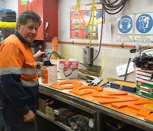 Mark painting letters orange