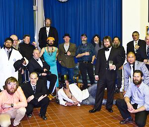 Group shot of everyone in bond character costumes