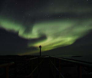 Another green southern lights in the night sky