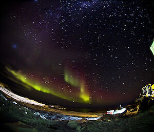 Aurora australis over Newcombe bay