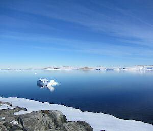 Another reflection of high clouds of a body of water