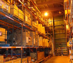 Four level tall warehouse racks
