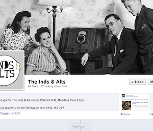 Screen shot of radio shows facebook banner