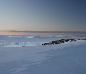 Landscape shot of the Vanderford Glacier edge