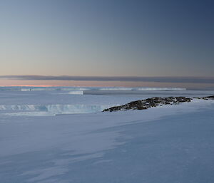 Landscape shot of the Vanderford Glacier edge