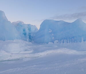 Towering ice formed by the winds