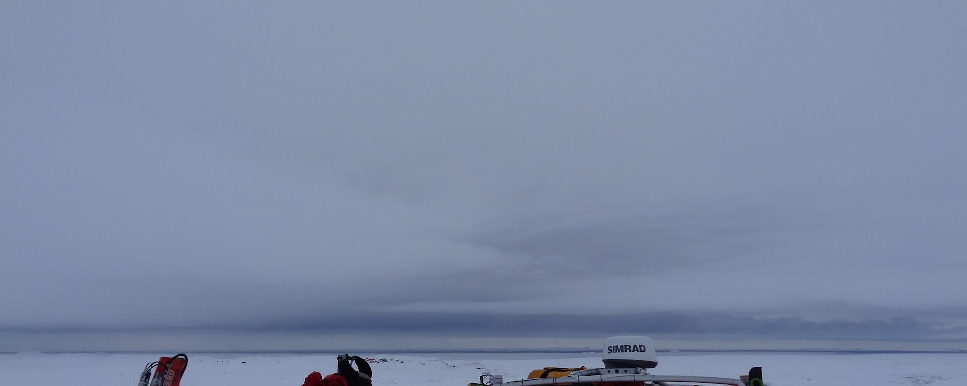 Red Hagg in the foreground with overcast layer of cloud