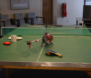 Remote control helicopter about to take off
