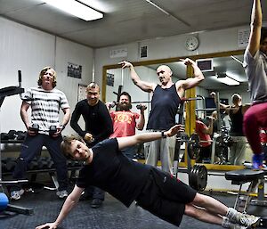 Swole group picture in the gym