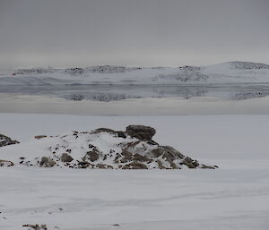 Sea ice blew away and left a clear still water