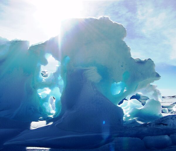 Picture of a oddly shaped iceberg