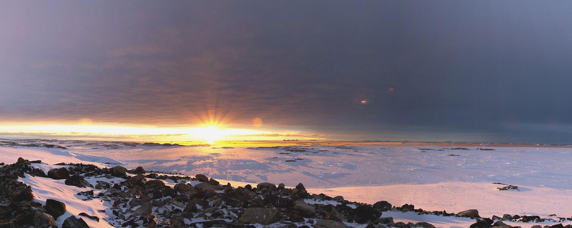 A panorama shot of Jack’s cloudy sunset