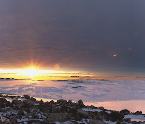 A panorama shot of Jack’s cloudy sunset