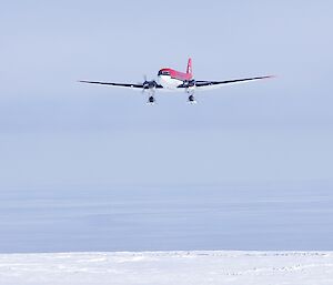 Basler twin turbo prop on final landing approach