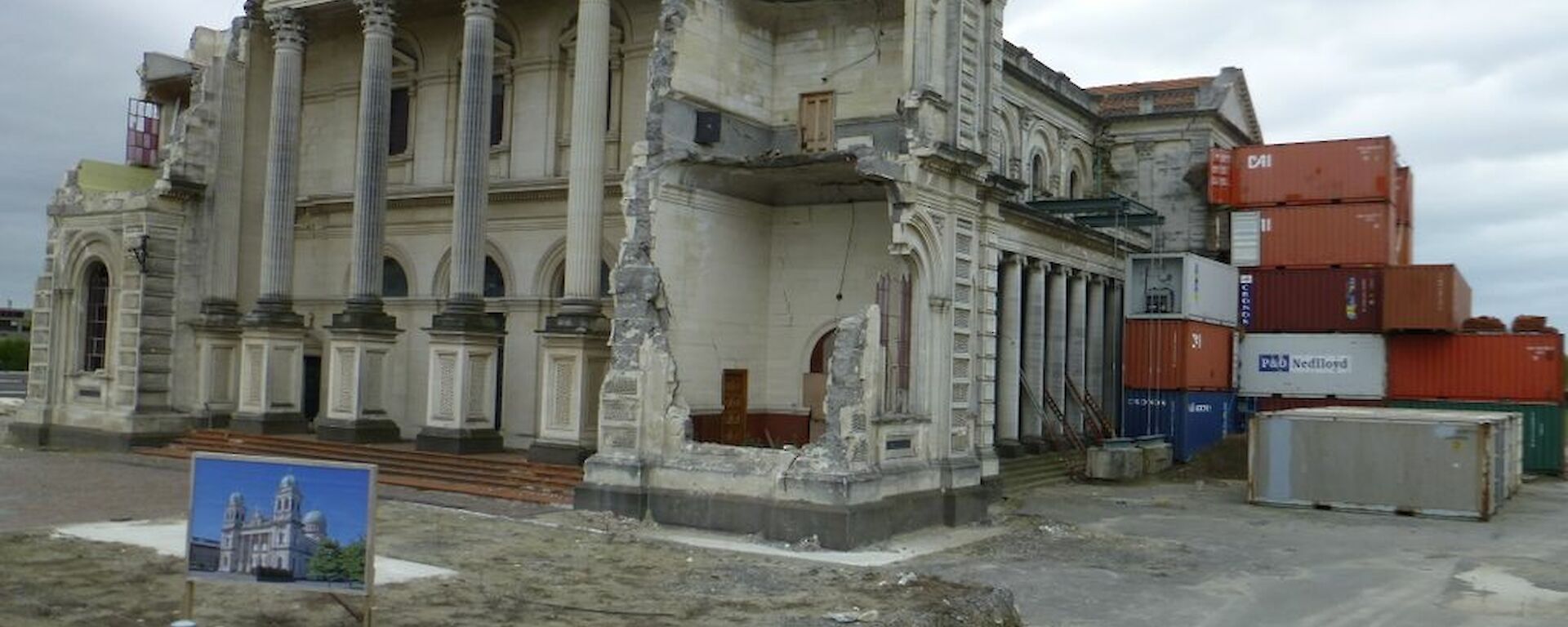 Earth quake devastated Catholic Cathedral