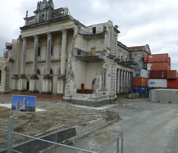 Earth quake devastated Catholic Cathedral