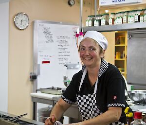 Amanda in the kitchen preparing dinner